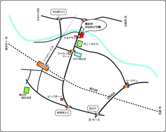 中山みどり園の周辺地図